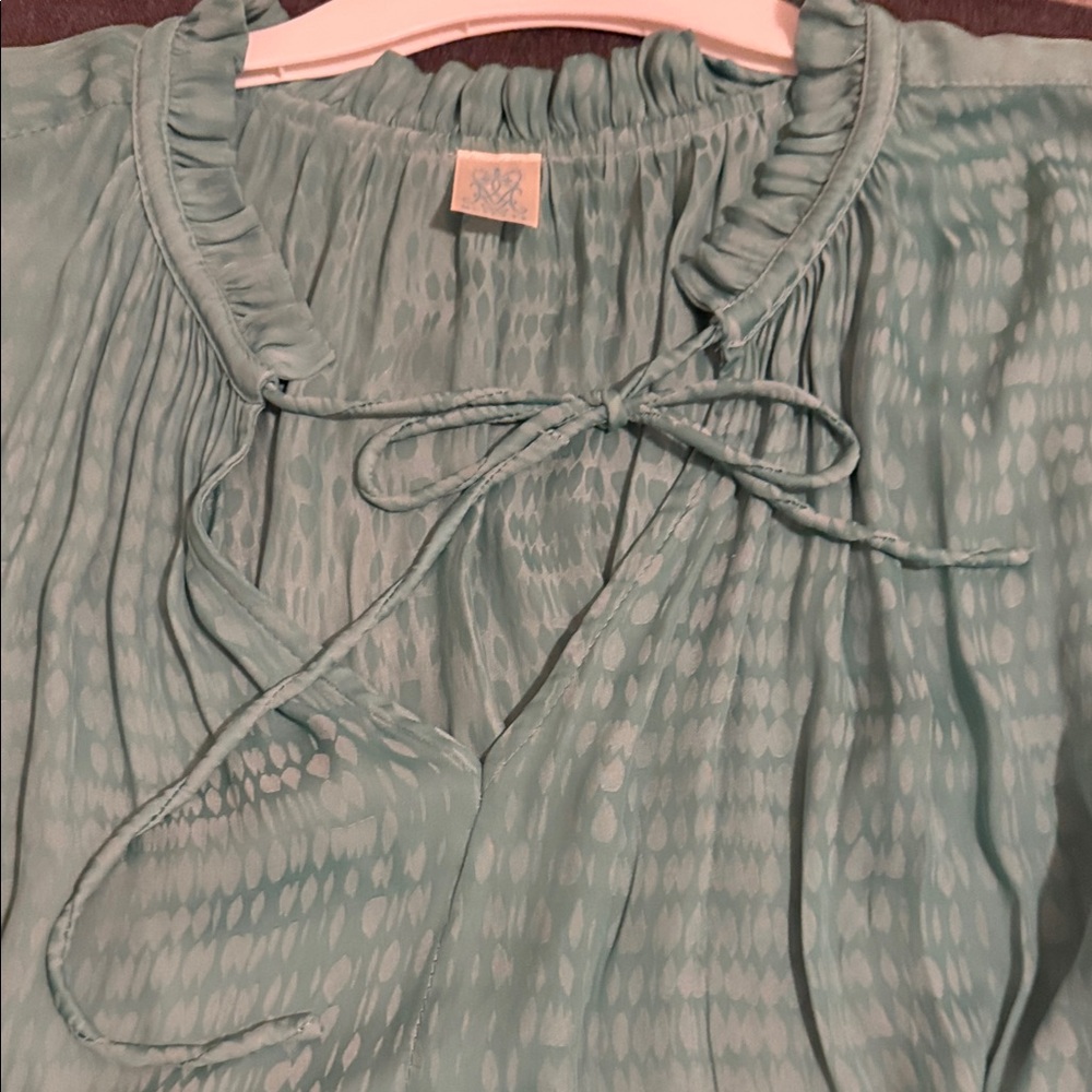 Musette Teal Ruffled Mini Dress - Picture 5 of 6